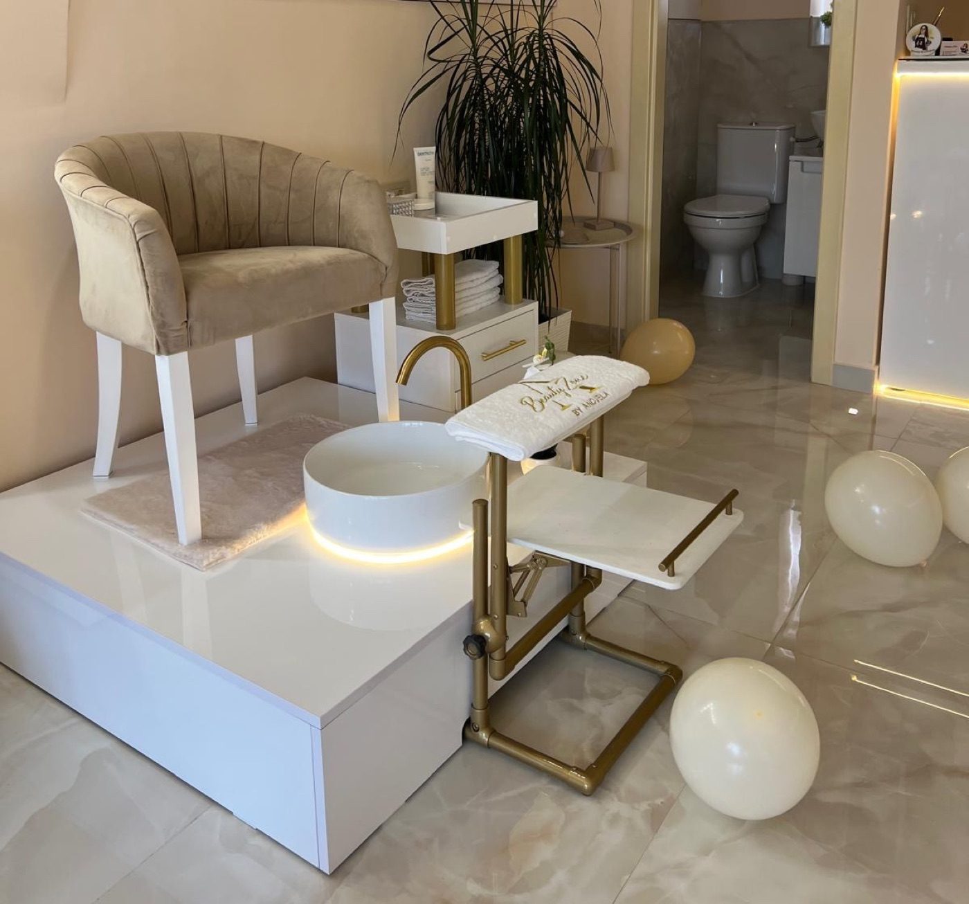 Enterijer salona Beauty Zone by Andjela — prostor za pedikir