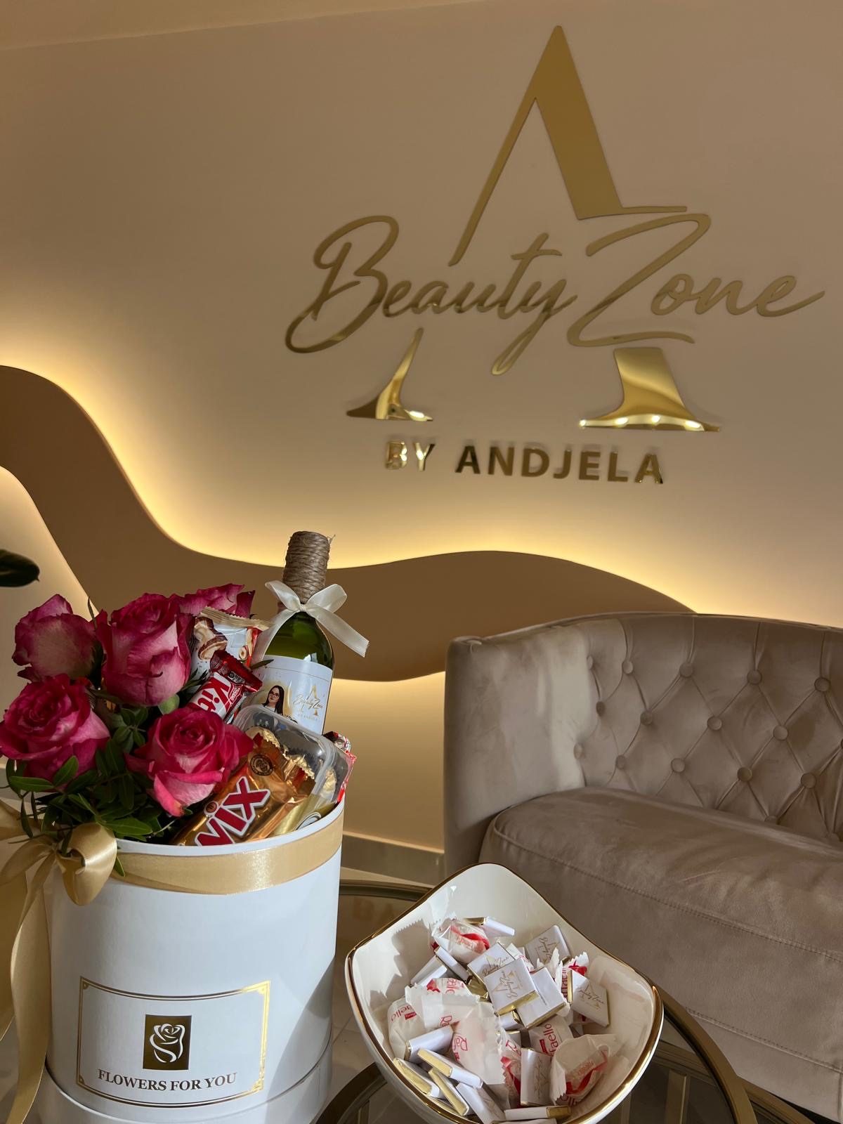 Enterijer salona Beauty Zone by Andjela — dekoracija i logo
